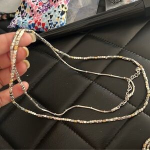 Elegant Brighton Silver and Gold Beaded Necklace